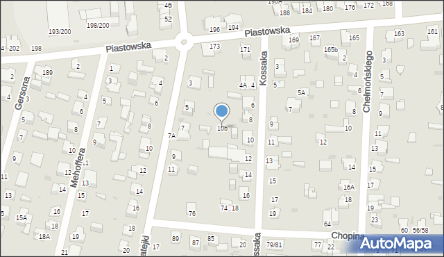 Częstochowa, Kossaka Wojciecha, 10b, mapa Częstochowy