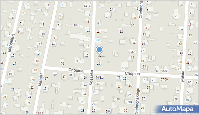 Częstochowa, Kossaka Wojciecha, 17, mapa Częstochowy