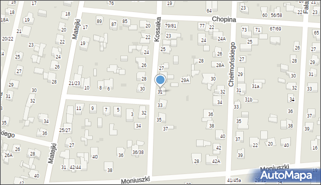 Częstochowa, Kossaka Wojciecha, 31, mapa Częstochowy