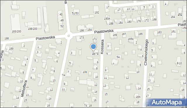 Częstochowa, Kossaka Wojciecha, 4A, mapa Częstochowy