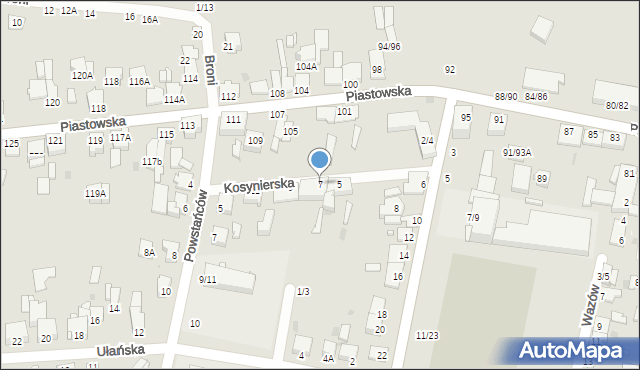 Częstochowa, Kosynierska, 7, mapa Częstochowy