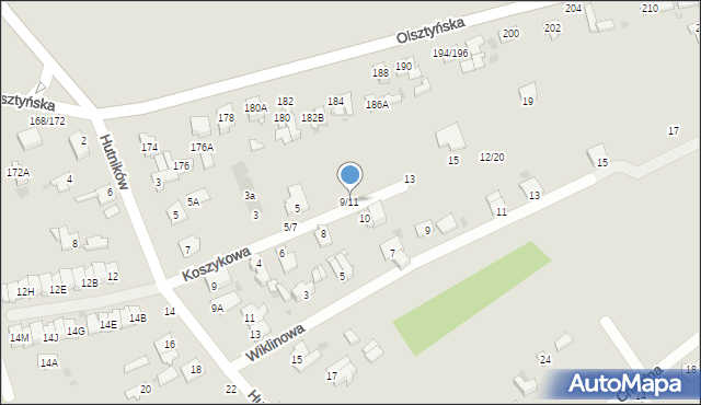 Częstochowa, Koszykowa, 9/11, mapa Częstochowy