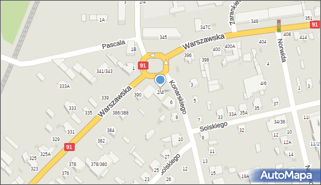 Częstochowa, Konarskiego Stanisława, ks., 2/4, mapa Częstochowy
