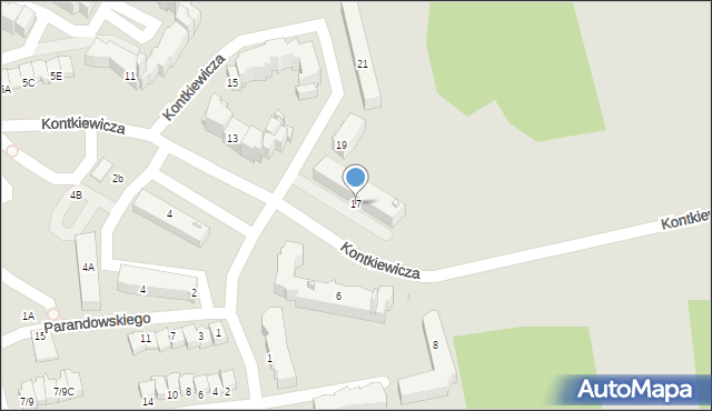 Częstochowa, Kontkiewicza Stanisława, prof., 17, mapa Częstochowy