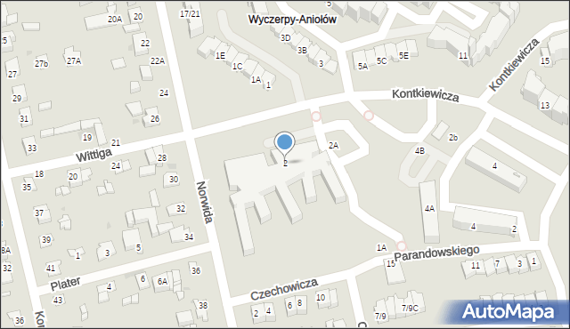 Częstochowa, Kontkiewicza Stanisława, prof., 2, mapa Częstochowy