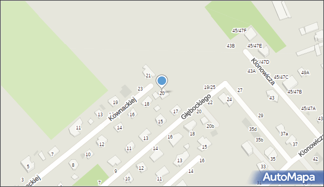 Częstochowa, Kownackiej Marii, 20, mapa Częstochowy