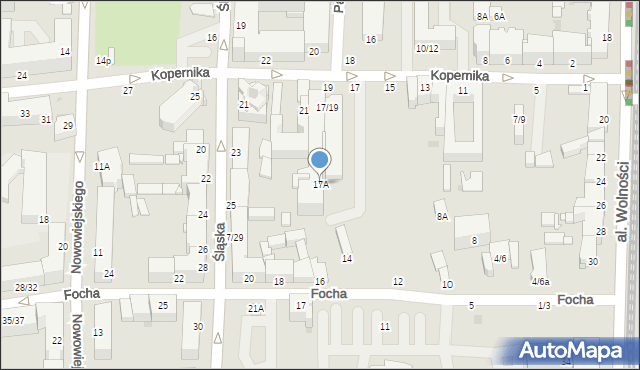 Częstochowa, Kopernika Mikołaja, 17A, mapa Częstochowy