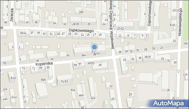 Częstochowa, Kopernika Mikołaja, 38, mapa Częstochowy