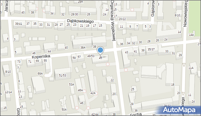 Częstochowa, Kopernika Mikołaja, 45, mapa Częstochowy