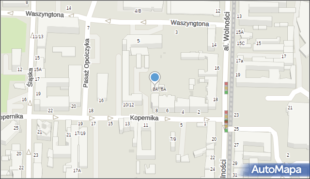 Częstochowa, Kopernika Mikołaja, 8A, mapa Częstochowy
