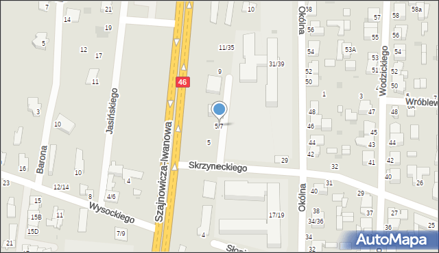 Częstochowa, Kozielewskiego Ignacego, 5/7, mapa Częstochowy