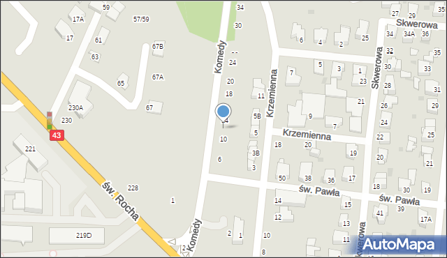 Częstochowa, Komedy Krzysztofa, 12, mapa Częstochowy