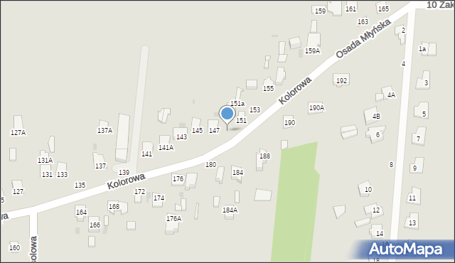 Częstochowa, Kolorowa, 149, mapa Częstochowy