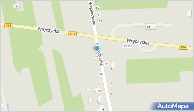 Częstochowa, Koniecpolska, 2/4, mapa Częstochowy