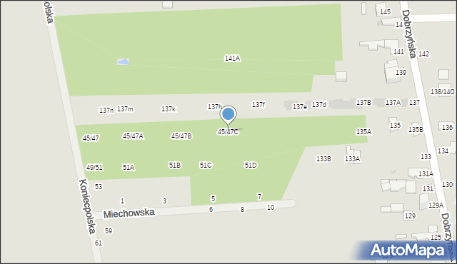 Częstochowa, Koniecpolska, 45/47C, mapa Częstochowy