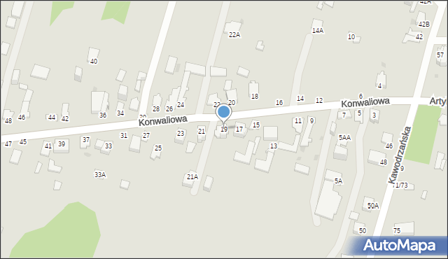 Częstochowa, Konwaliowa, 19, mapa Częstochowy