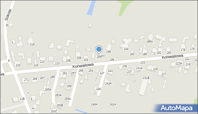 Częstochowa, Konwaliowa, 200, mapa Częstochowy
