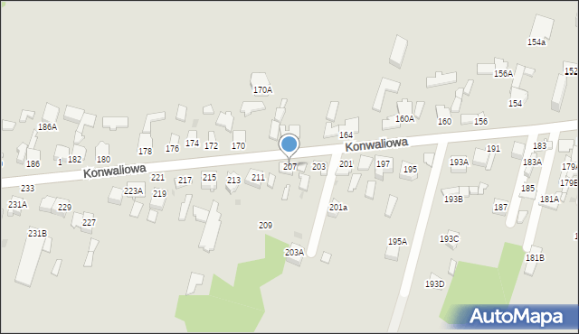 Częstochowa, Konwaliowa, 207, mapa Częstochowy