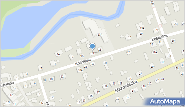 Czyżew, Kościelna, 11, mapa Czyżew