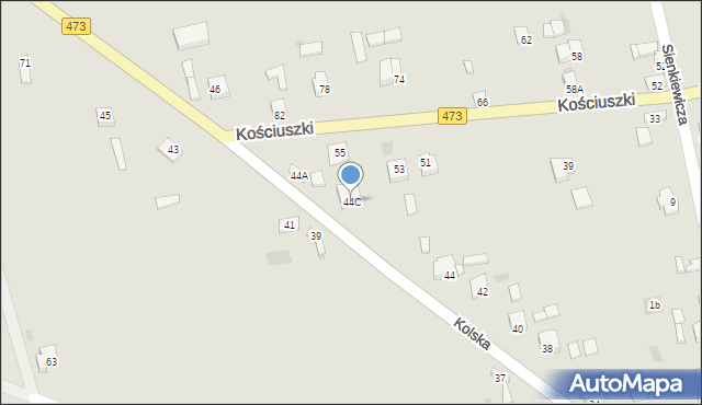 Dąbie, Kolska, 44C, mapa Dąbie