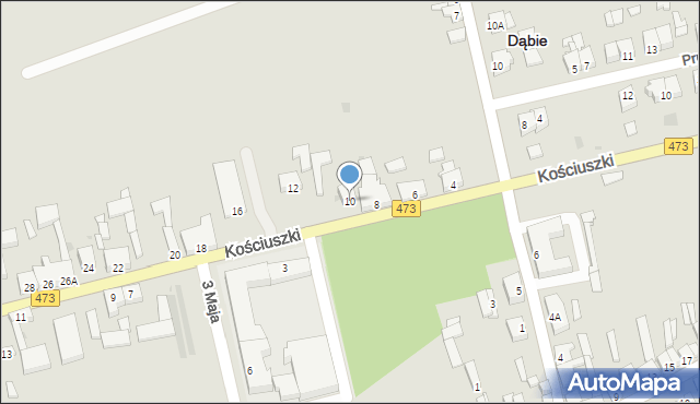 Dąbie, Kościuszki Tadeusza, gen., 10, mapa Dąbie
