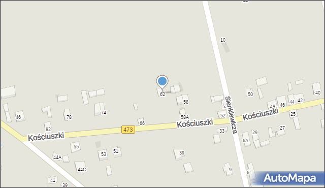 Dąbie, Kościuszki Tadeusza, gen., 62, mapa Dąbie