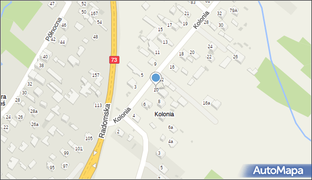 Dąbrowa, Kolonia, 10, mapa Dąbrowa