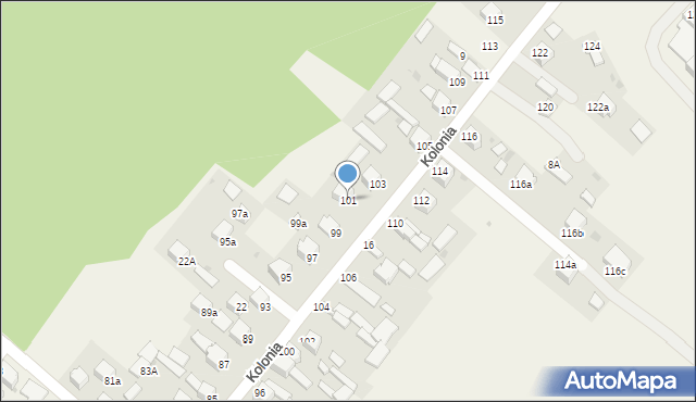 Dąbrowa, Kolonia, 101, mapa Dąbrowa