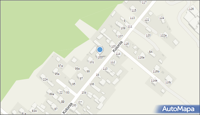 Dąbrowa, Kolonia, 103, mapa Dąbrowa