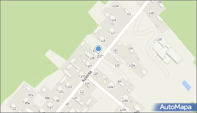 Dąbrowa, Kolonia, 111, mapa Dąbrowa