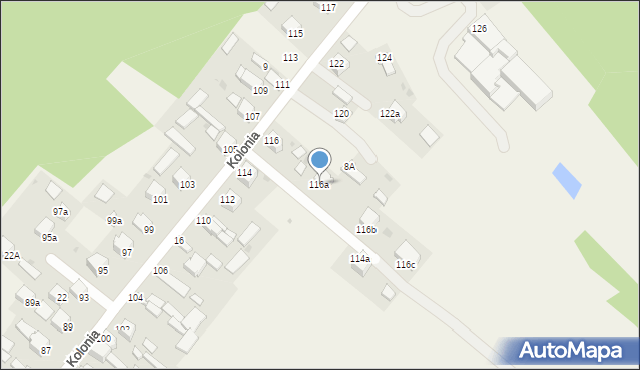 Dąbrowa, Kolonia, 116a, mapa Dąbrowa