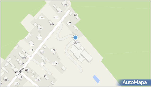 Dąbrowa, Kolonia, 126, mapa Dąbrowa