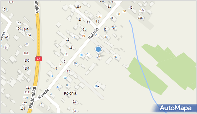 Dąbrowa, Kolonia, 22, mapa Dąbrowa