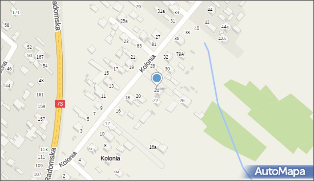 Dąbrowa, Kolonia, 24, mapa Dąbrowa