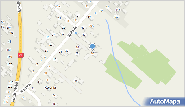 Dąbrowa, Kolonia, 26, mapa Dąbrowa