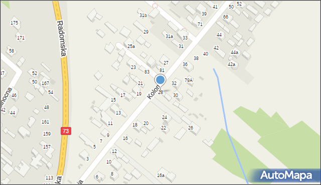 Dąbrowa, Kolonia, 28, mapa Dąbrowa