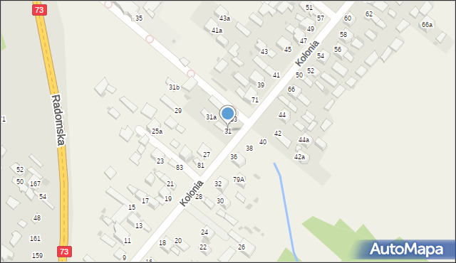 Dąbrowa, Kolonia, 31, mapa Dąbrowa