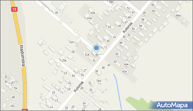 Dąbrowa, Kolonia, 33, mapa Dąbrowa