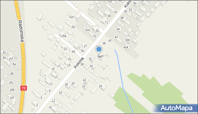 Dąbrowa, Kolonia, 34, mapa Dąbrowa