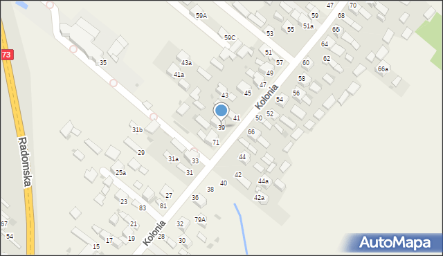 Dąbrowa, Kolonia, 39, mapa Dąbrowa