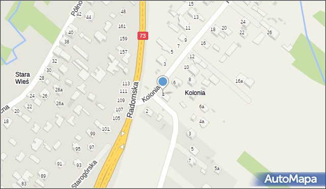 Dąbrowa, Kolonia, 4, mapa Dąbrowa