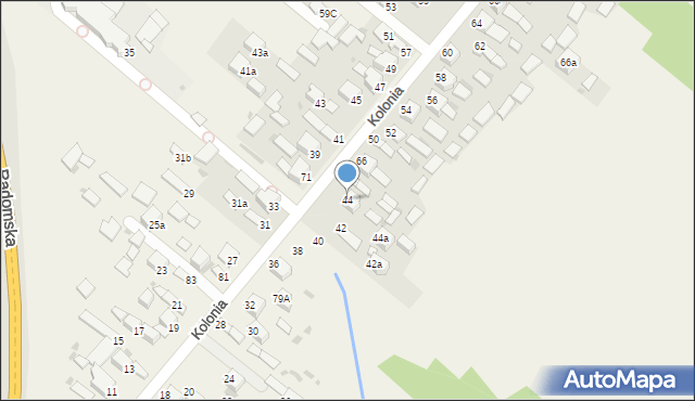 Dąbrowa, Kolonia, 44, mapa Dąbrowa