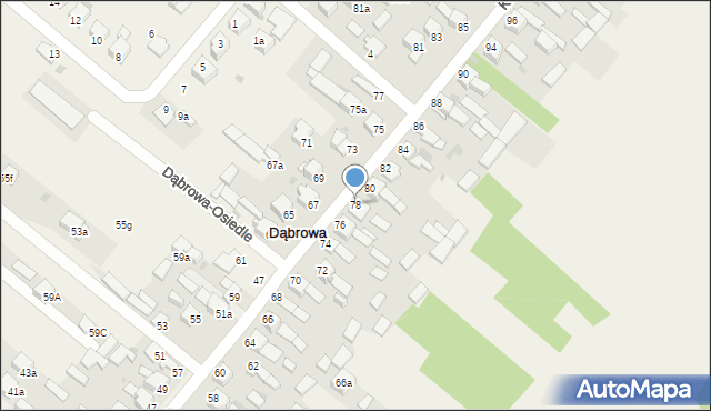Dąbrowa, Kolonia, 78, mapa Dąbrowa