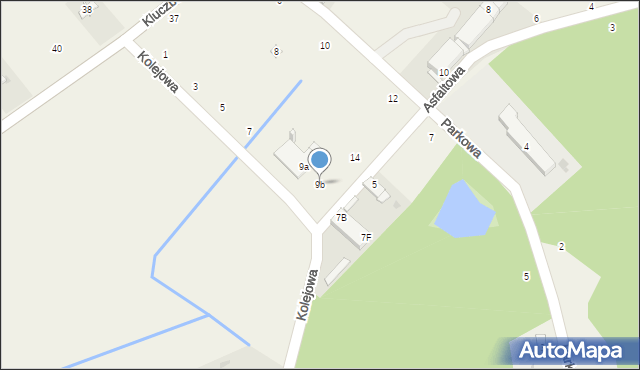 Dąbrowa, Kolejowa, 9b, mapa Dąbrowa