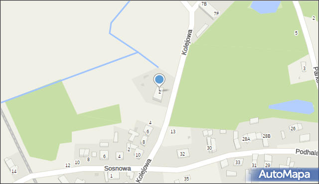 Dąbrowa, Kolejowa, 2, mapa Dąbrowa