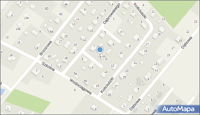 Dąbrowa, Kosynierów, 3, mapa Dąbrowa