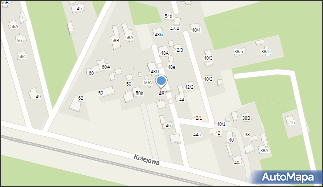 Dąbrowa Chotomowska, Kolejowa, 48, mapa Dąbrowa Chotomowska