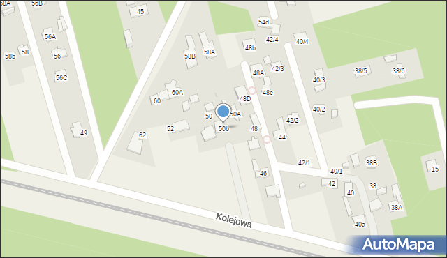 Dąbrowa Chotomowska, Kolejowa, 50b, mapa Dąbrowa Chotomowska