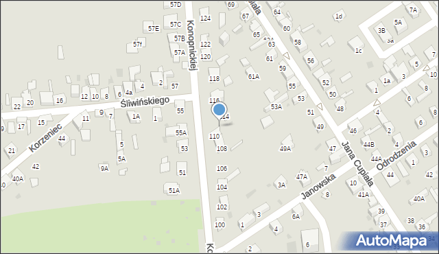 Dąbrowa Górnicza, Konopnickiej Marii, 112, mapa Dąbrowa Górnicza