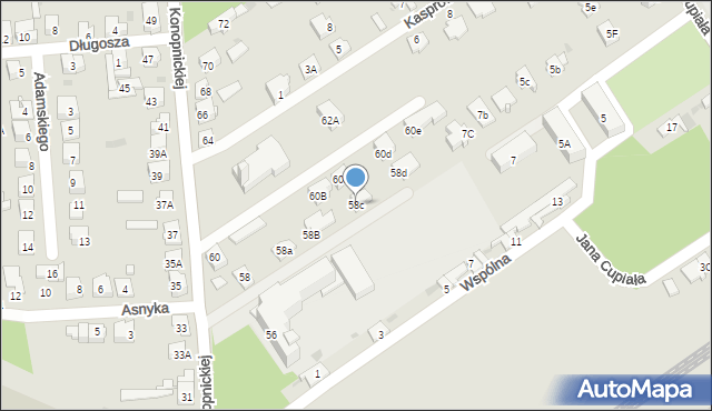 Dąbrowa Górnicza, Konopnickiej Marii, 58c, mapa Dąbrowa Górnicza